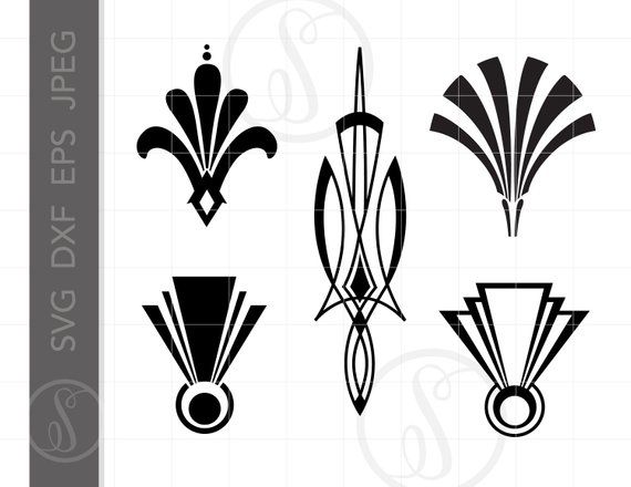 Detail Art Deco Clip Art Nomer 21