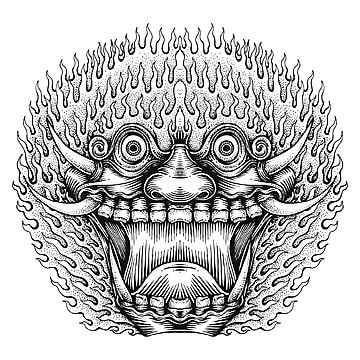 Detail Art Design Monster Hitam Putih Nomer 23