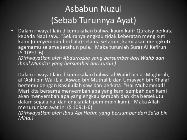 Detail Asbabun Nuzul Surat Al Baqarah Nomer 14