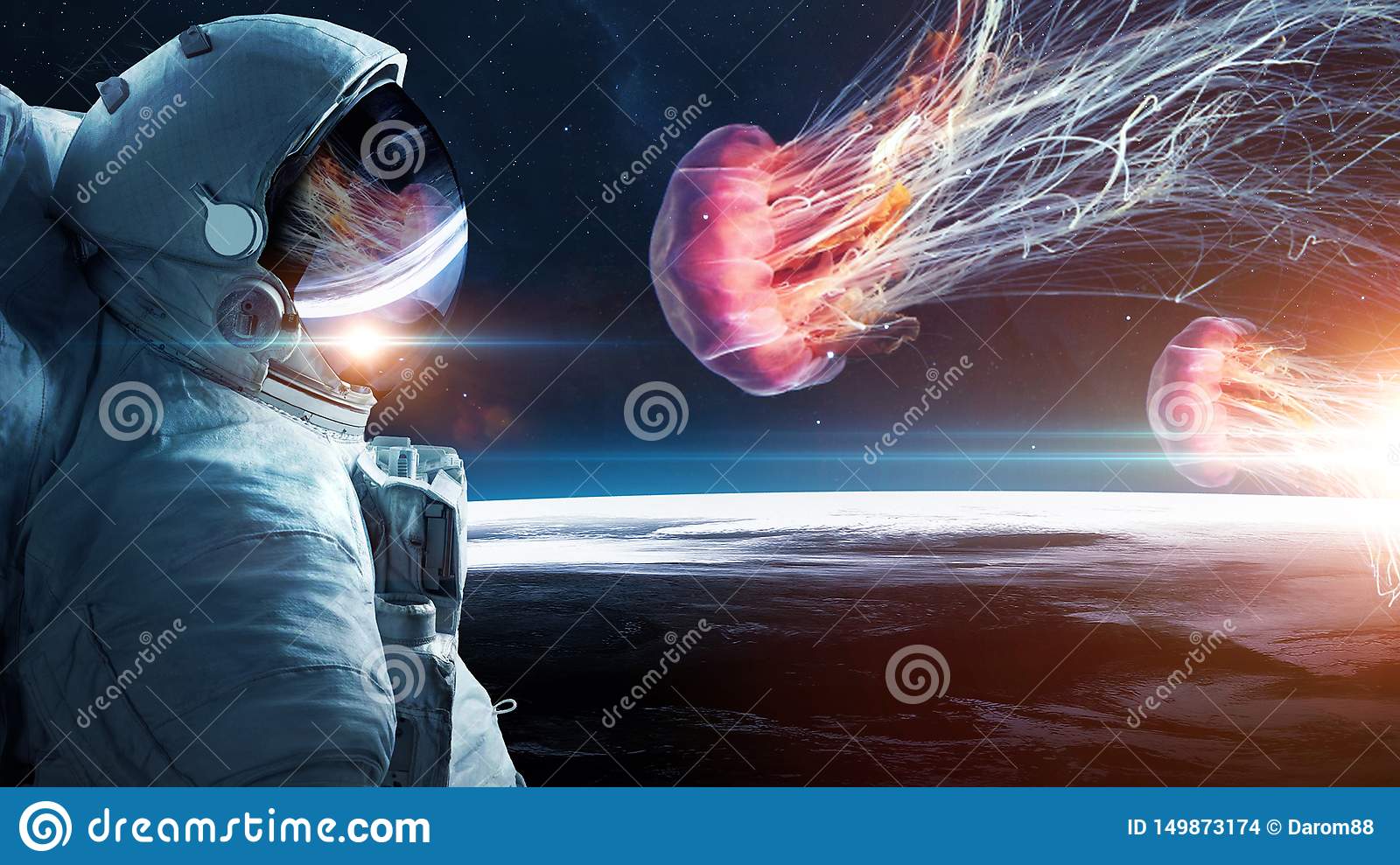 Detail Astronaut With Jellyfish Wallpaper Nomer 41
