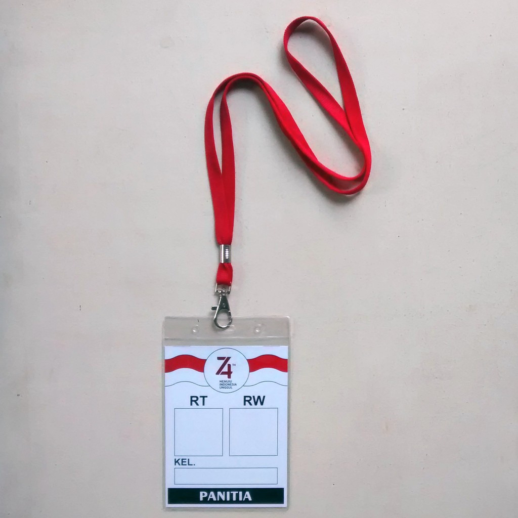 Detail Desain Name Tag Panitia 17 Agustus Nomer 18