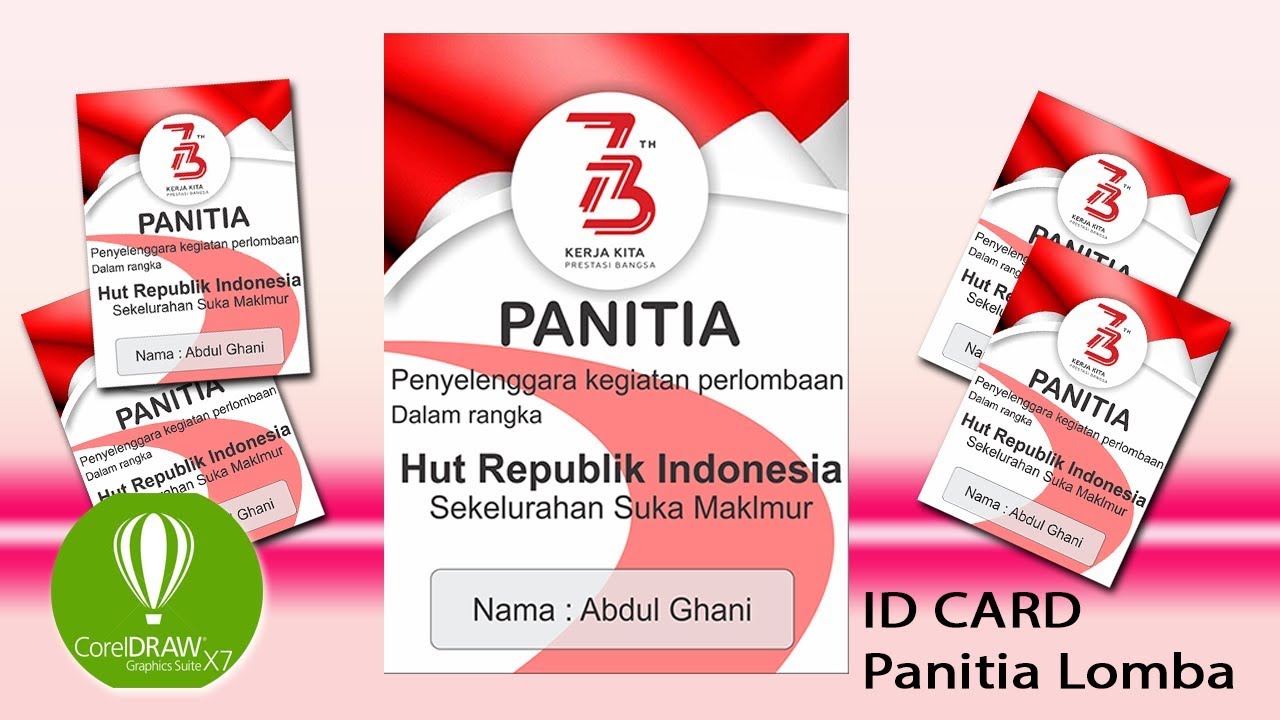 Detail Desain Name Tag Panitia 17 Agustus Nomer 3
