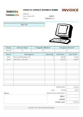 Desain Nota Service Komputer - KibrisPDR