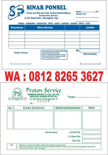 Detail Desain Nota Service Komputer Nomer 48