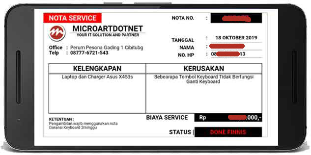 Detail Desain Nota Service Komputer Nomer 9