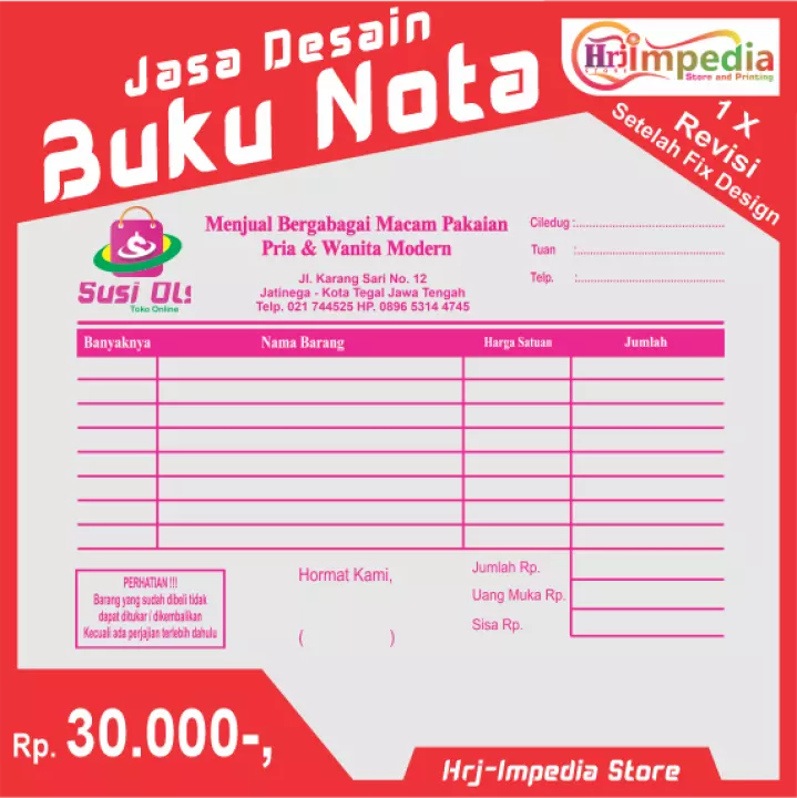 Detail Desain Nota Toko Nomer 41