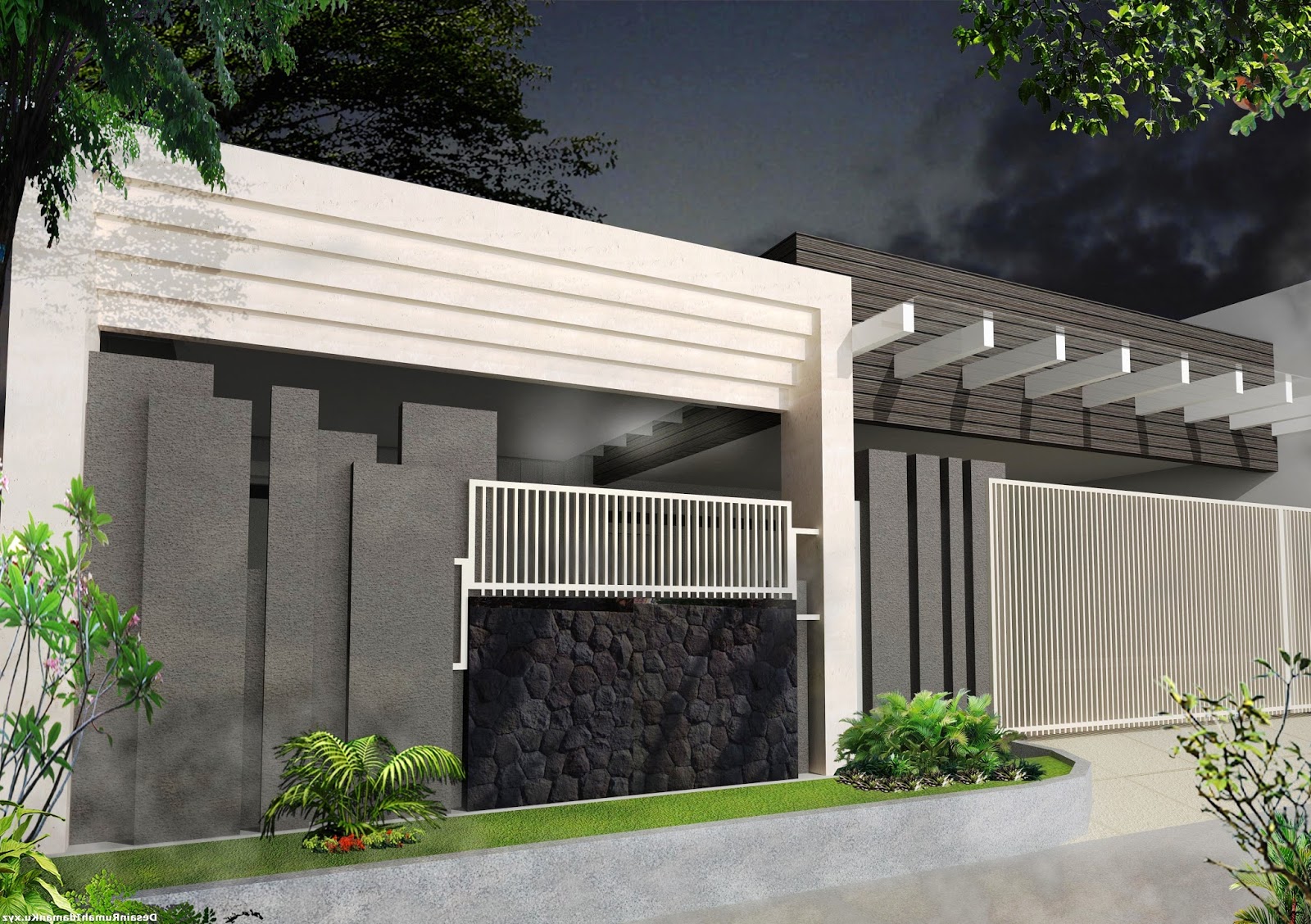 Detail Desain Pagar Tembok Rumah Minimalis Nomer 25