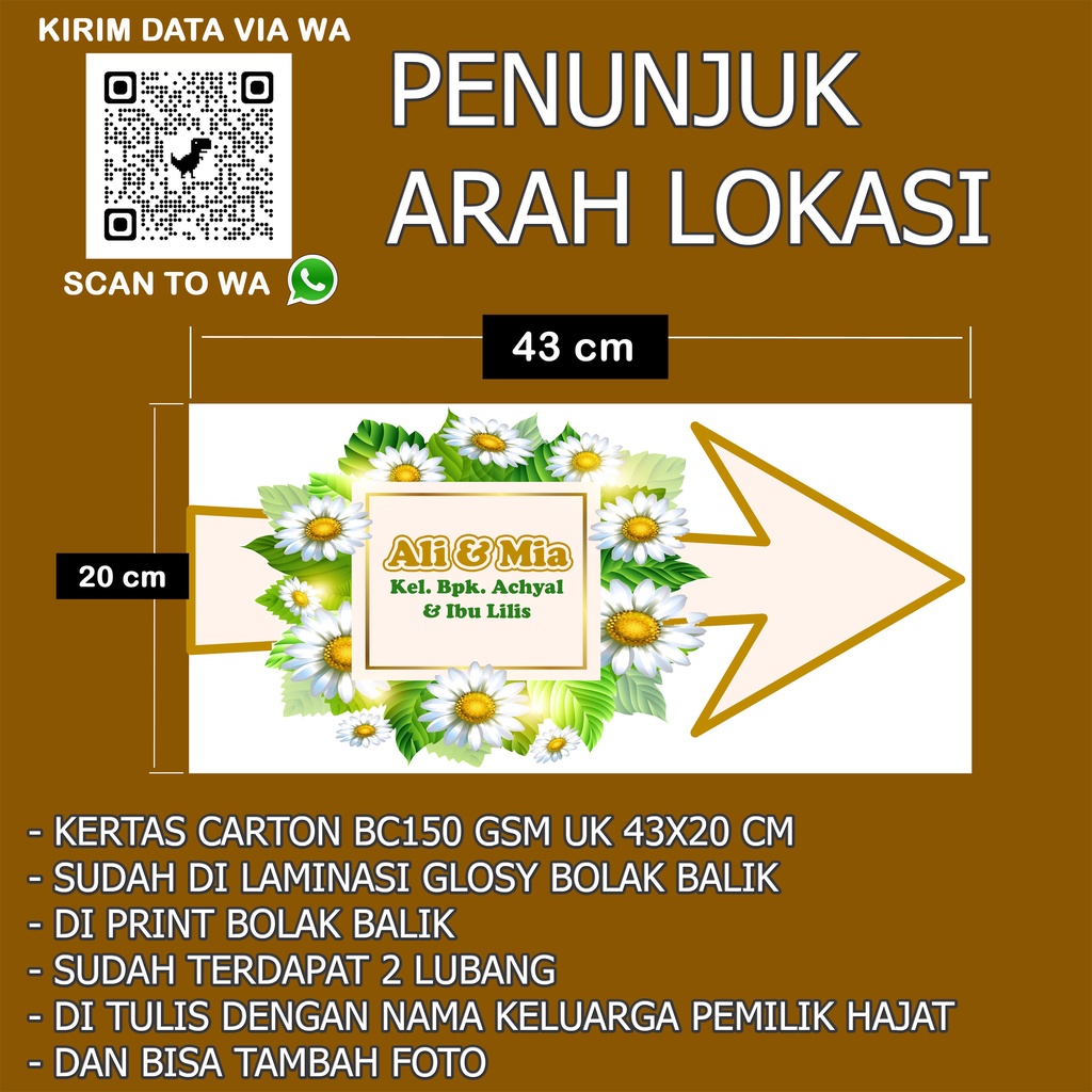 Detail Desain Papan Penunjuk Arah Pernikahan Nomer 5