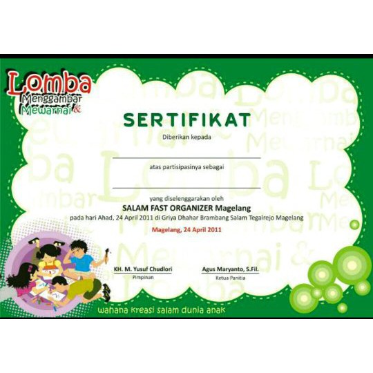 Detail Desain Piagam Lomba Mewarnai Nomer 10