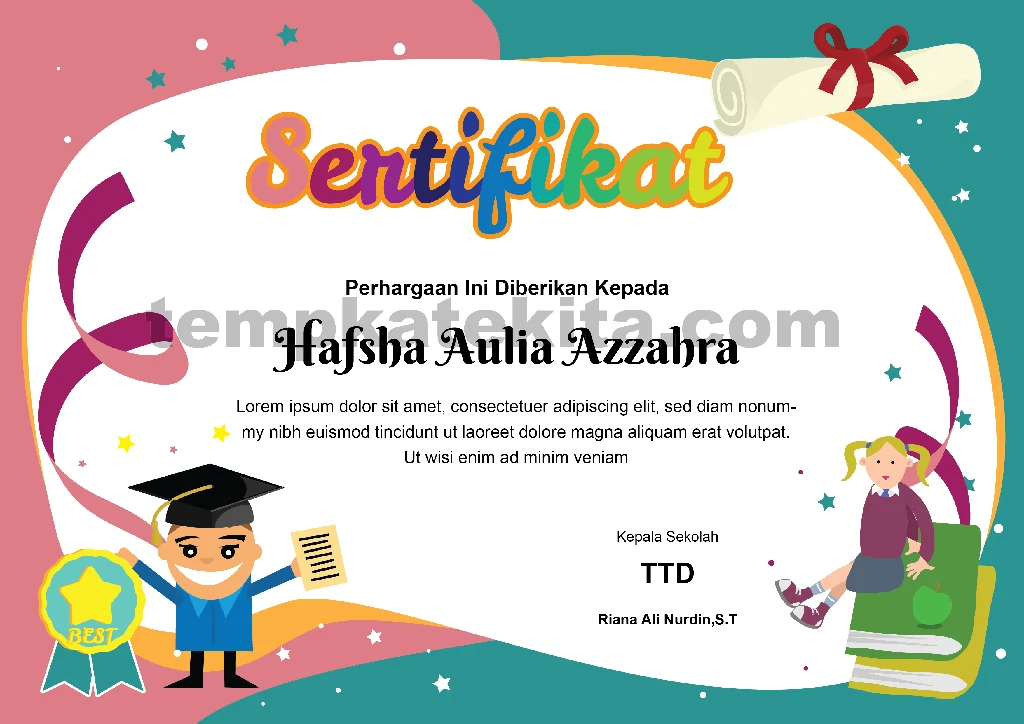 Detail Desain Piagam Lomba Mewarnai Nomer 12