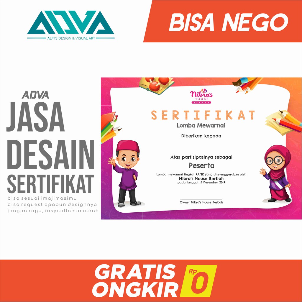 Detail Desain Piagam Lomba Mewarnai Nomer 16