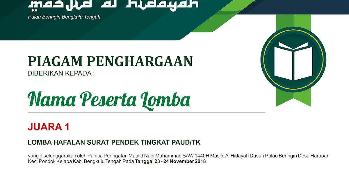 Detail Desain Piagam Lomba Mewarnai Nomer 18