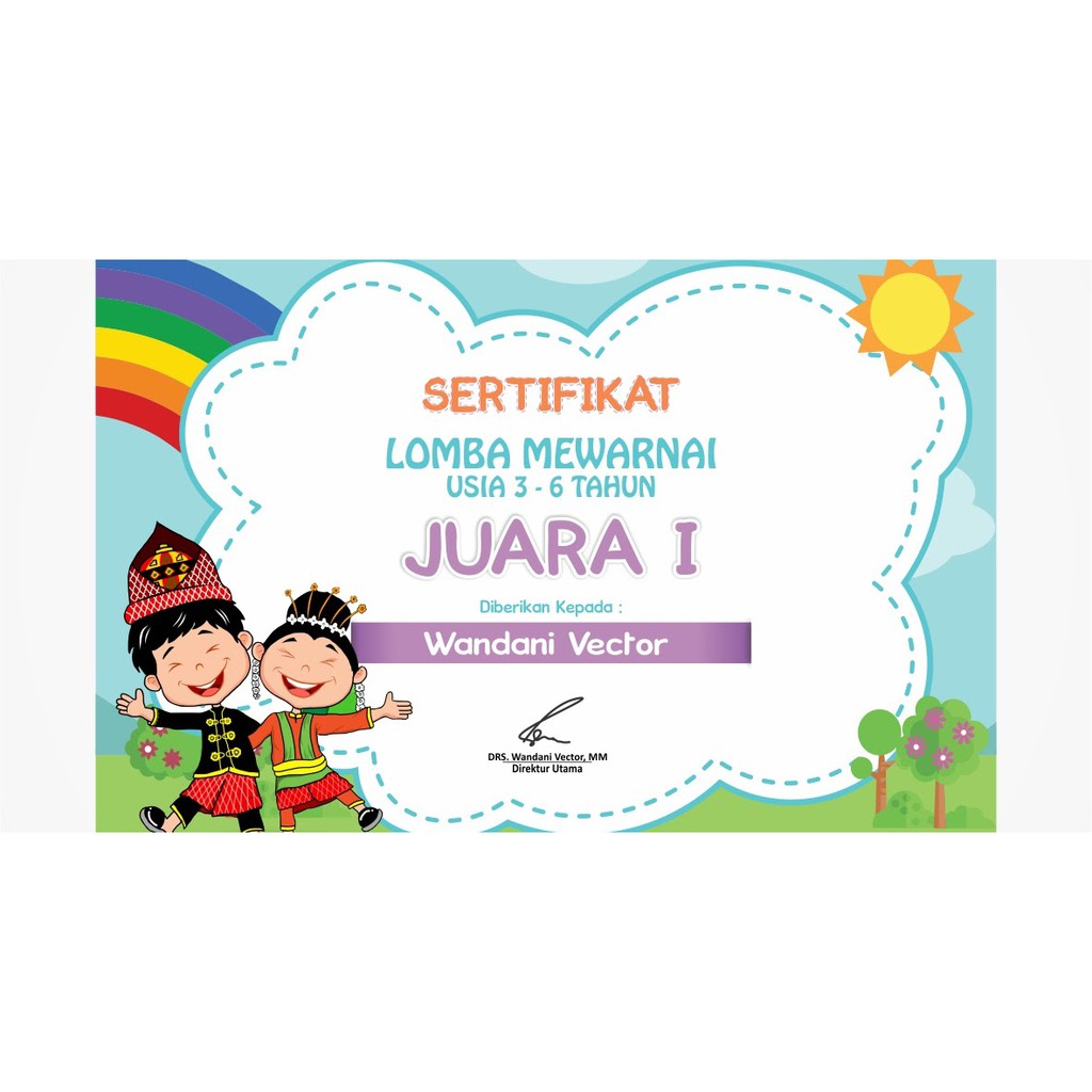 Detail Desain Piagam Lomba Mewarnai Nomer 3