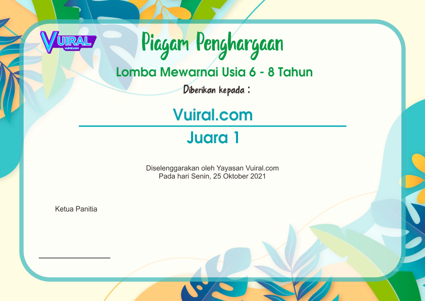 Detail Desain Piagam Lomba Mewarnai Nomer 4
