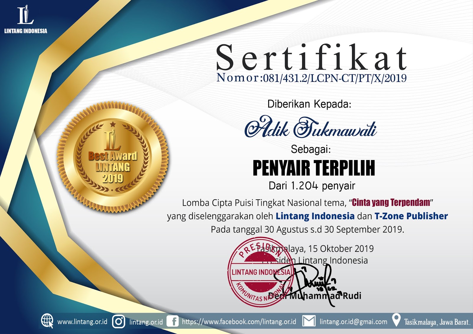 Detail Desain Piagam Lomba Mewarnai Nomer 40