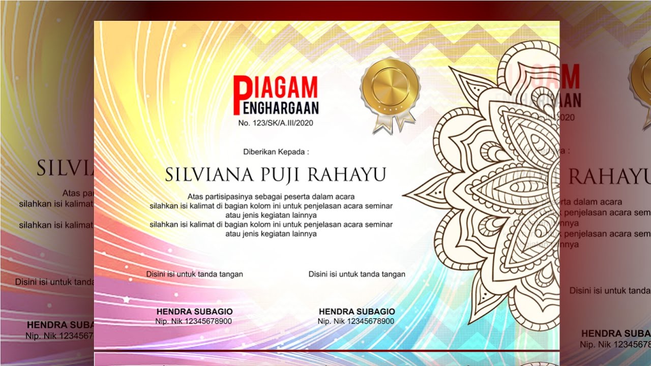 Detail Desain Piagam Lomba Mewarnai Nomer 45