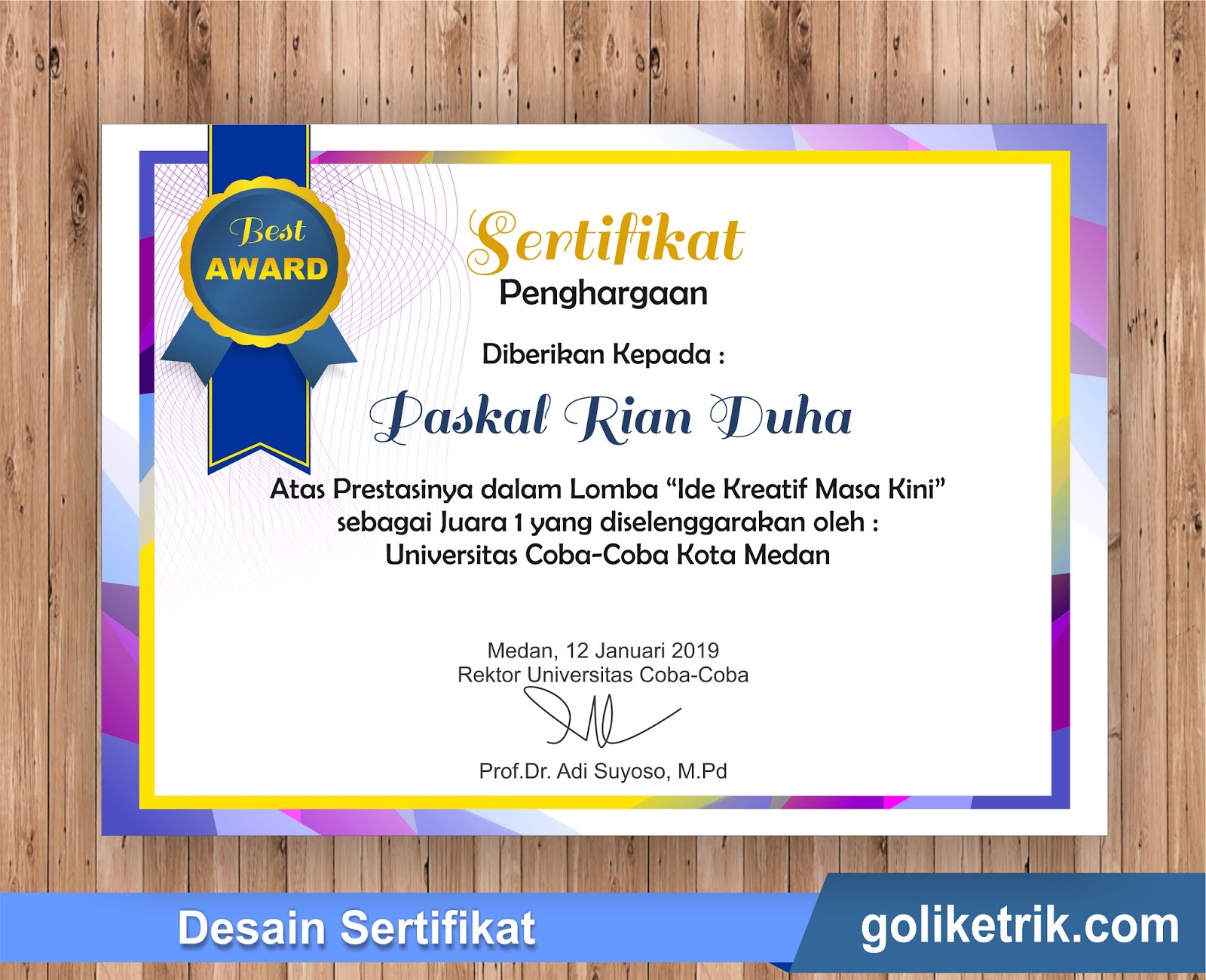 Detail Desain Piagam Lomba Mewarnai Nomer 9