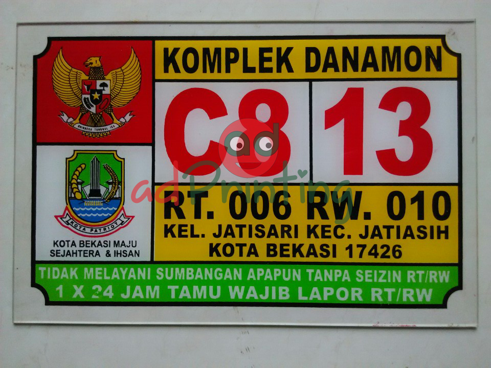 Detail Desain Plat Nomor Rumah Nomer 9