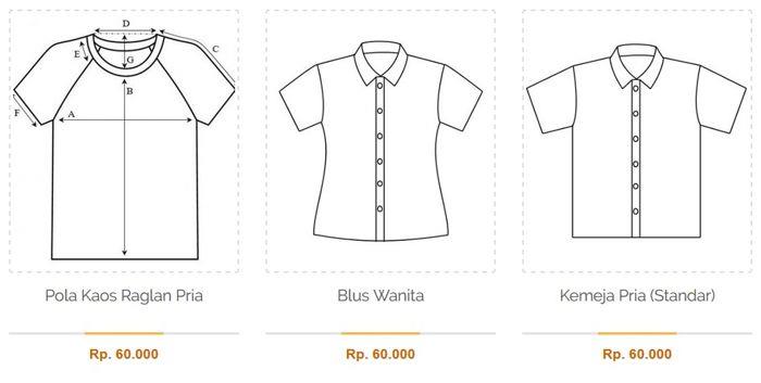 Detail Desain Pola Kaos Nomer 20