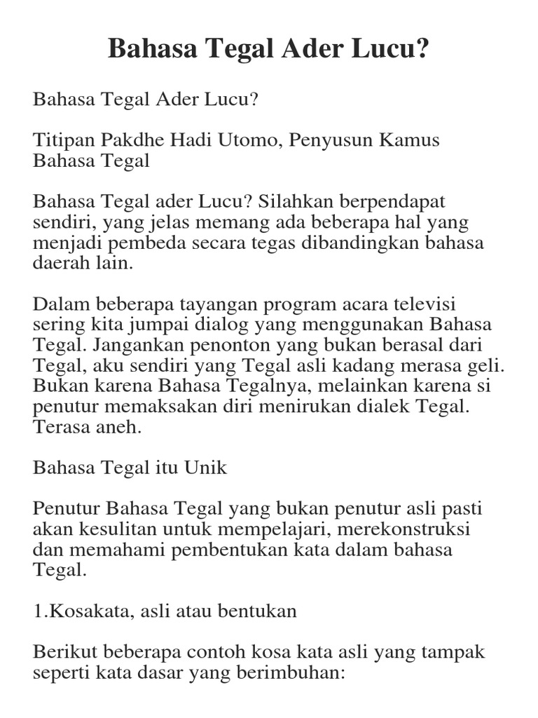 Detail Kata Kata Tegal Nomer 36