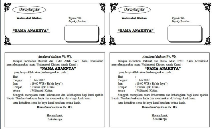 Detail Kata Kata Undangan Khitanan Nomer 53