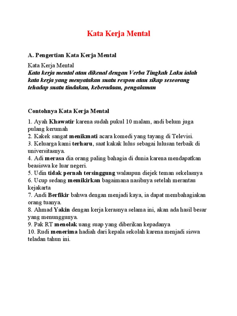 Detail Kata Kerja Mental Contoh Nomer 5