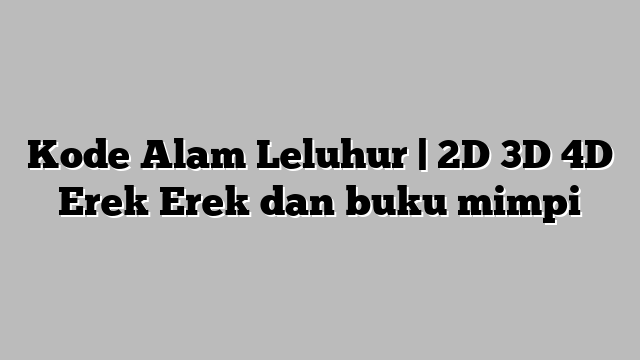 Detail Buku 1001 Mimpi 2d 3d 4d Pdf Nomer 42