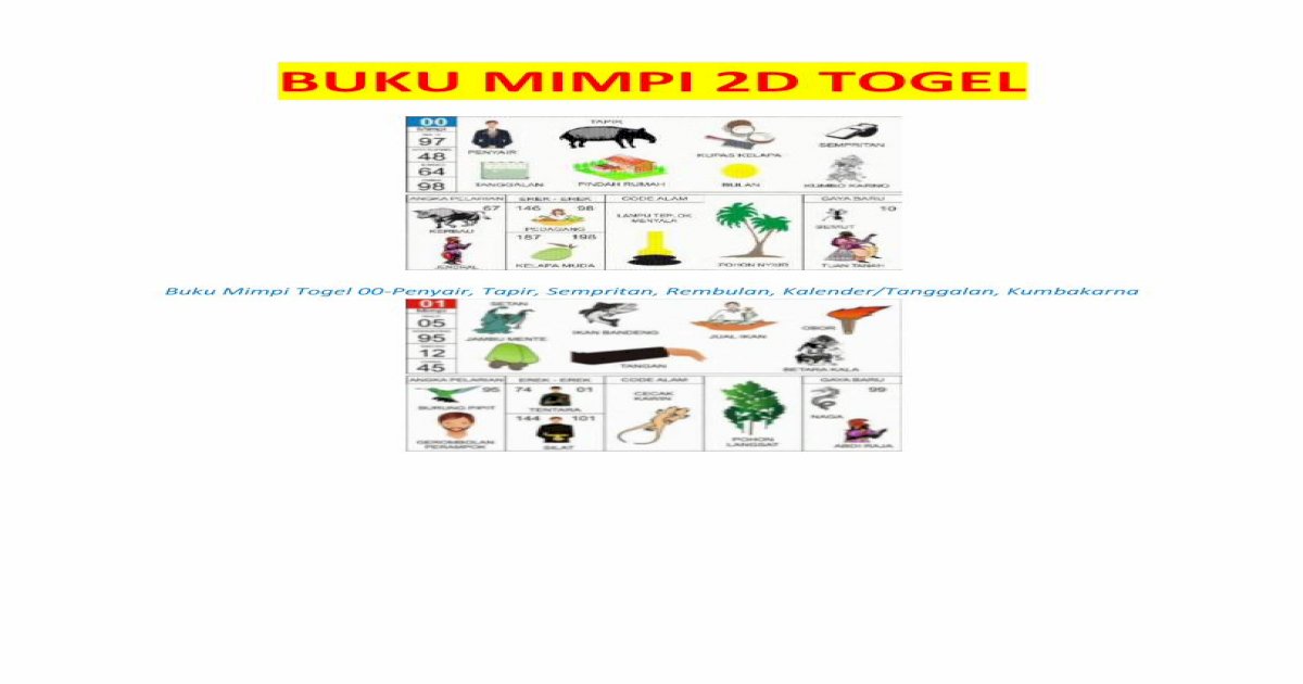 Detail Buku Mimpi 2d Guling Nomer 28