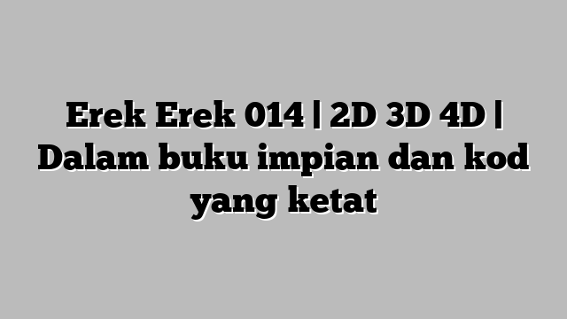 Detail Buku Mimpi 3d 014 Nomer 11