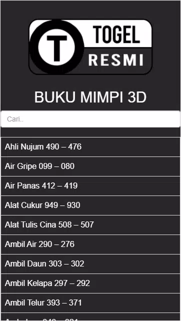 Detail Buku Mimpi 3d 080 Nomer 28