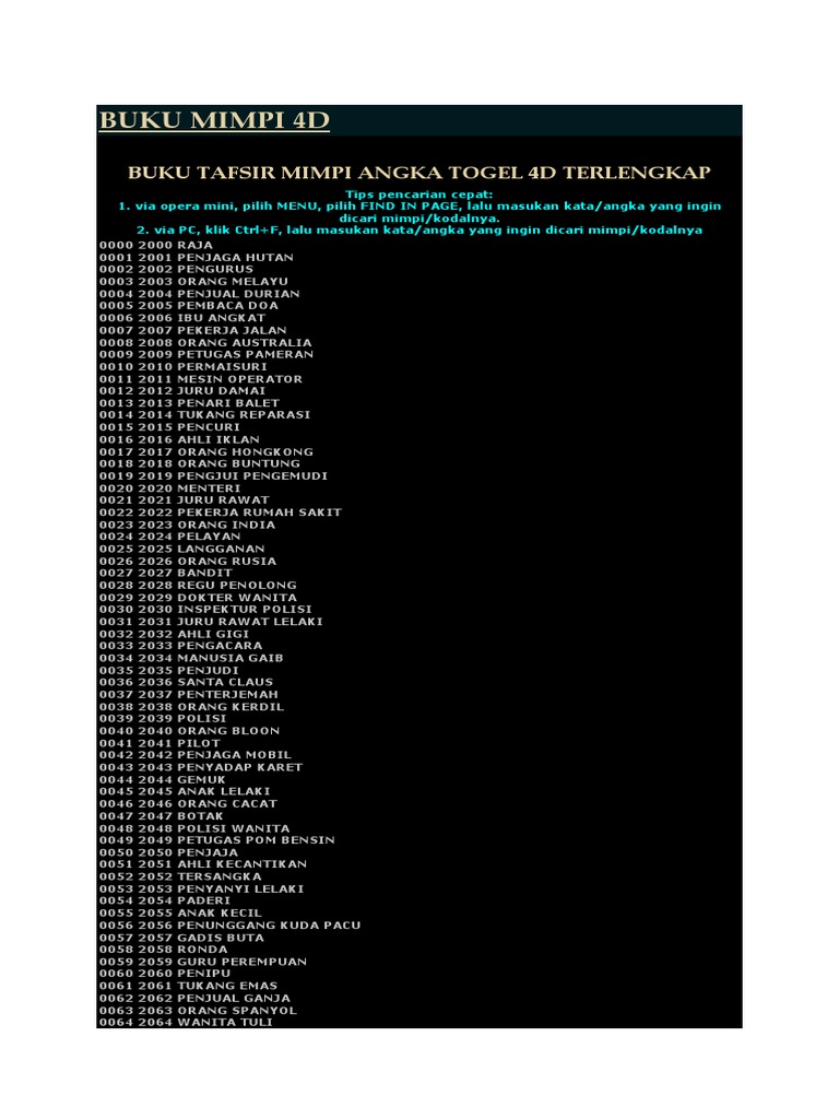 Detail Buku Mimpi 4d Peluit Nomer 38