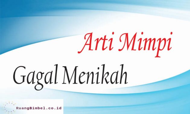 Buku Mimpi Gagal Menikah - KibrisPDR