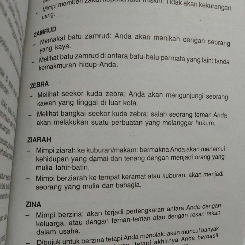 Detail Buku Mimpi Kuda Zebra Nomer 30