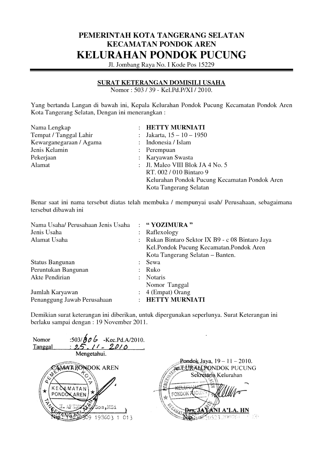 Detail Kegunaan Surat Domisili Nomer 53