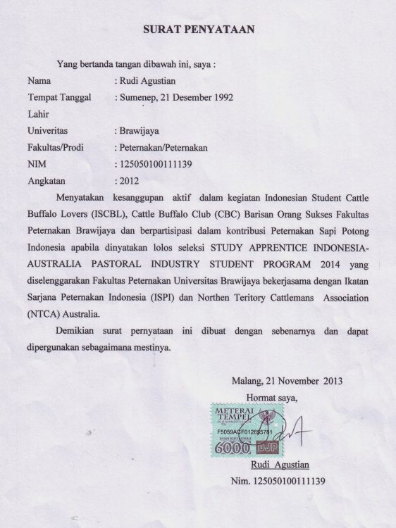 Detail Kekuatan Hukum Surat Pernyataan Bermaterai Nomer 17