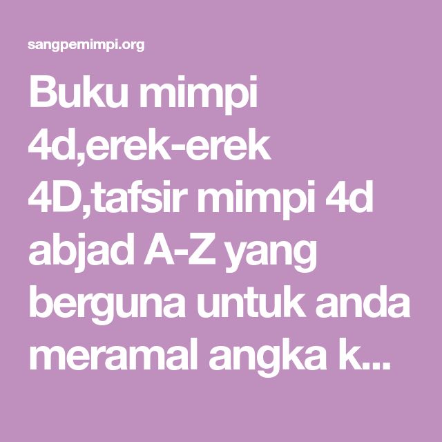 Detail Buku Tafsir Mimpi 4d Abjad A Z Nomer 48