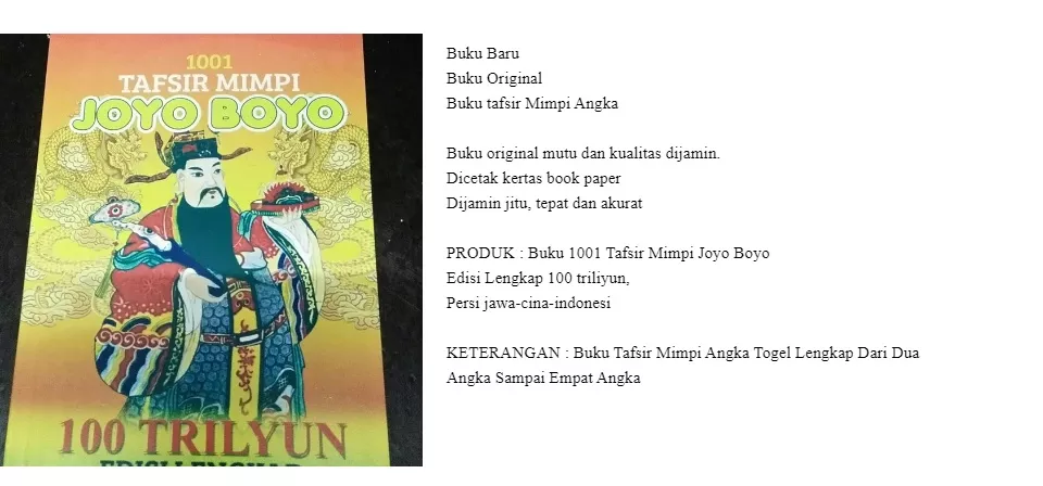 Detail Buku Tafsir Mimpi Erek Erek Joyo Boyo Nomer 40