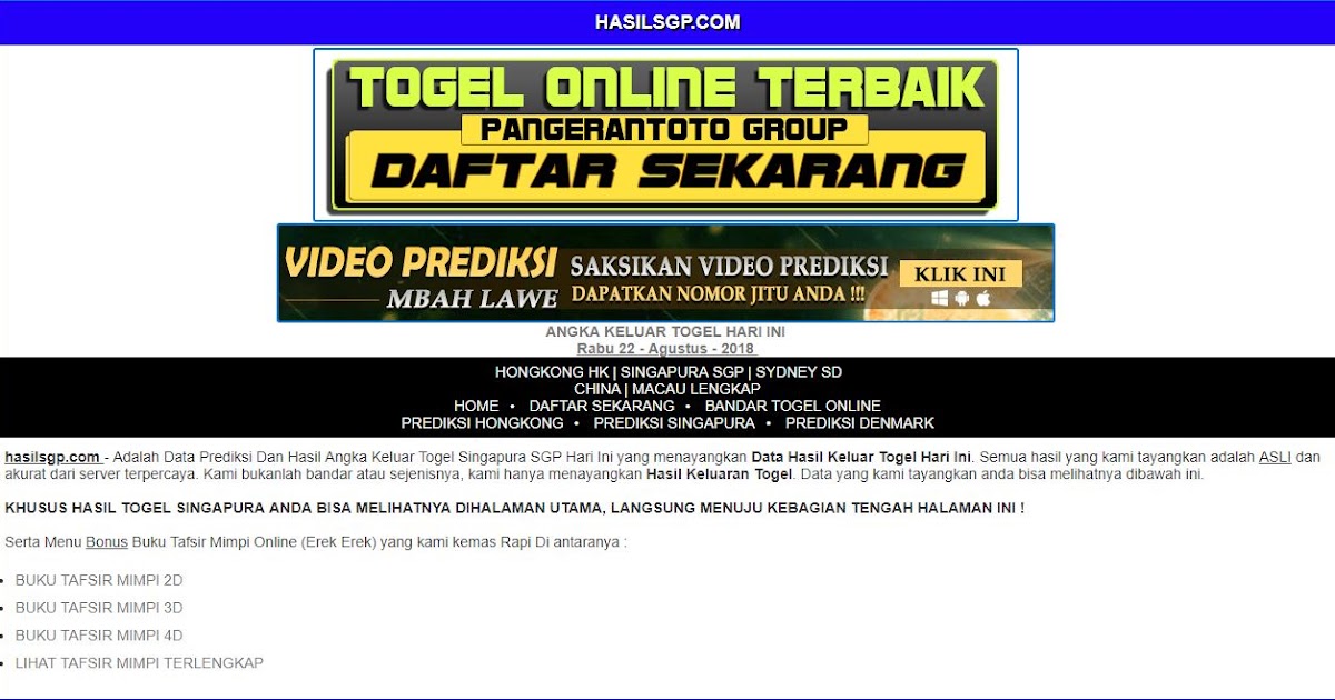 Detail Data Pengeluaran Togel Dan Buku Mimpi Nomer 40