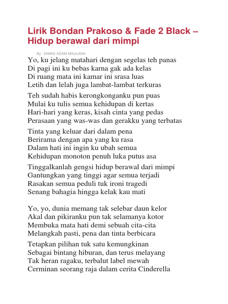 Detail Hidup Berawal Dari Mimpi Buku Nomer 21