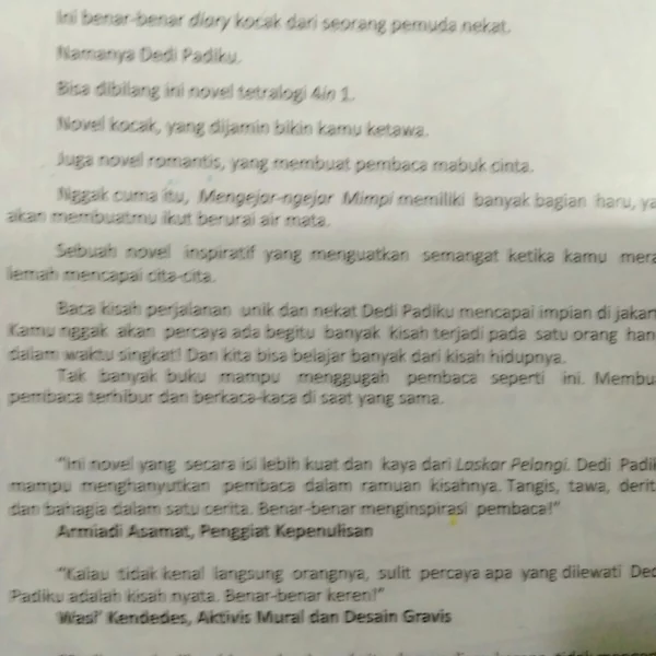 Detail Rangkuman Buku Mengejar Ngejar Mimpi Nomer 16