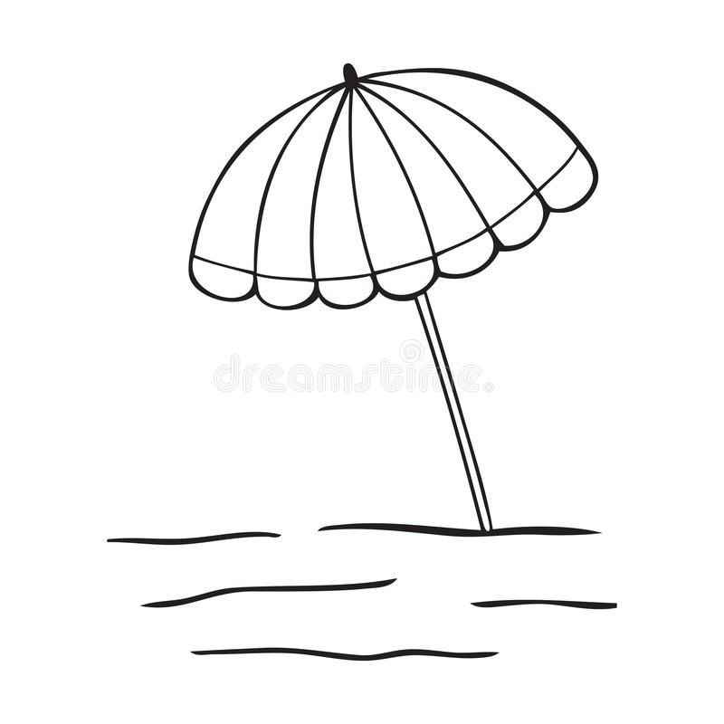 Detail Beach Umbrella Clipart Black And White Nomer 2