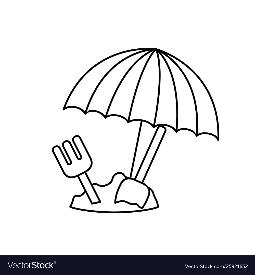 Detail Beach Umbrella Clipart Black And White Nomer 10