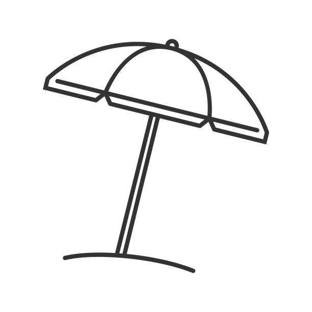 Detail Beach Umbrella Clipart Black And White Nomer 5