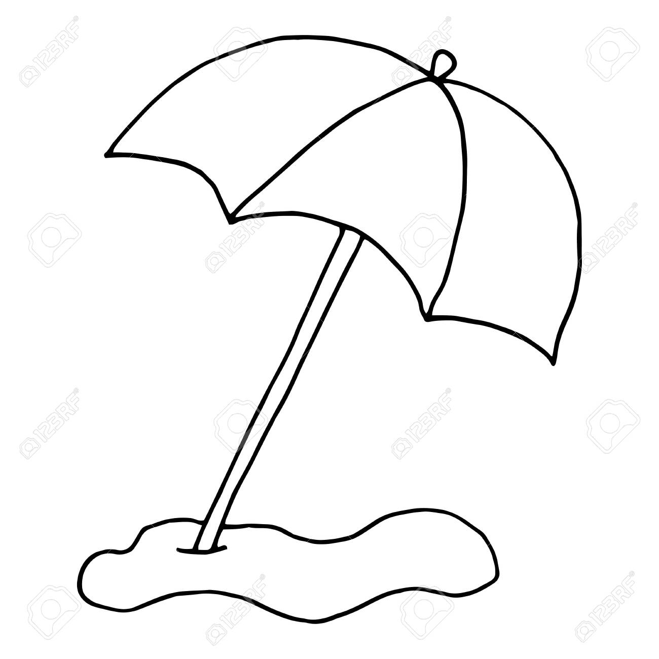 Detail Beach Umbrella Clipart Black And White Nomer 8