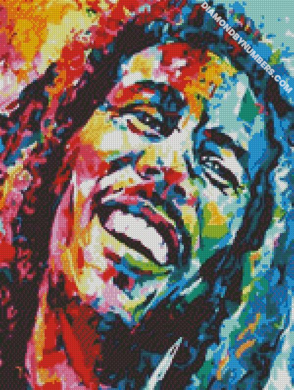 Detail Bob Marley Diamond Painting Nomer 5