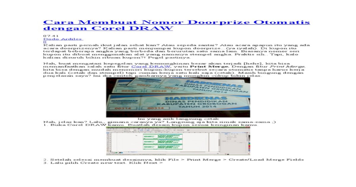 Detail Cara Membuat Kupon Dengan Coreldraw Nomer 22