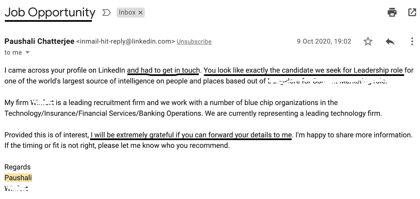 Detail Cold Recruiting Email Template Nomer 4