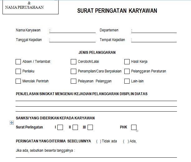 Detail Contoh Surat Peringatan Untuk Karyawan Nomer 56