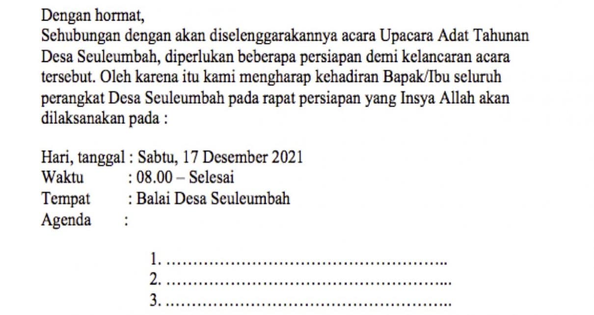Detail Contoh Surat Undangan Resmi Desa Nomer 23