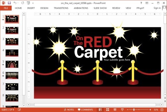 Detail Red Carpet Powerpoint Template Nomer 3